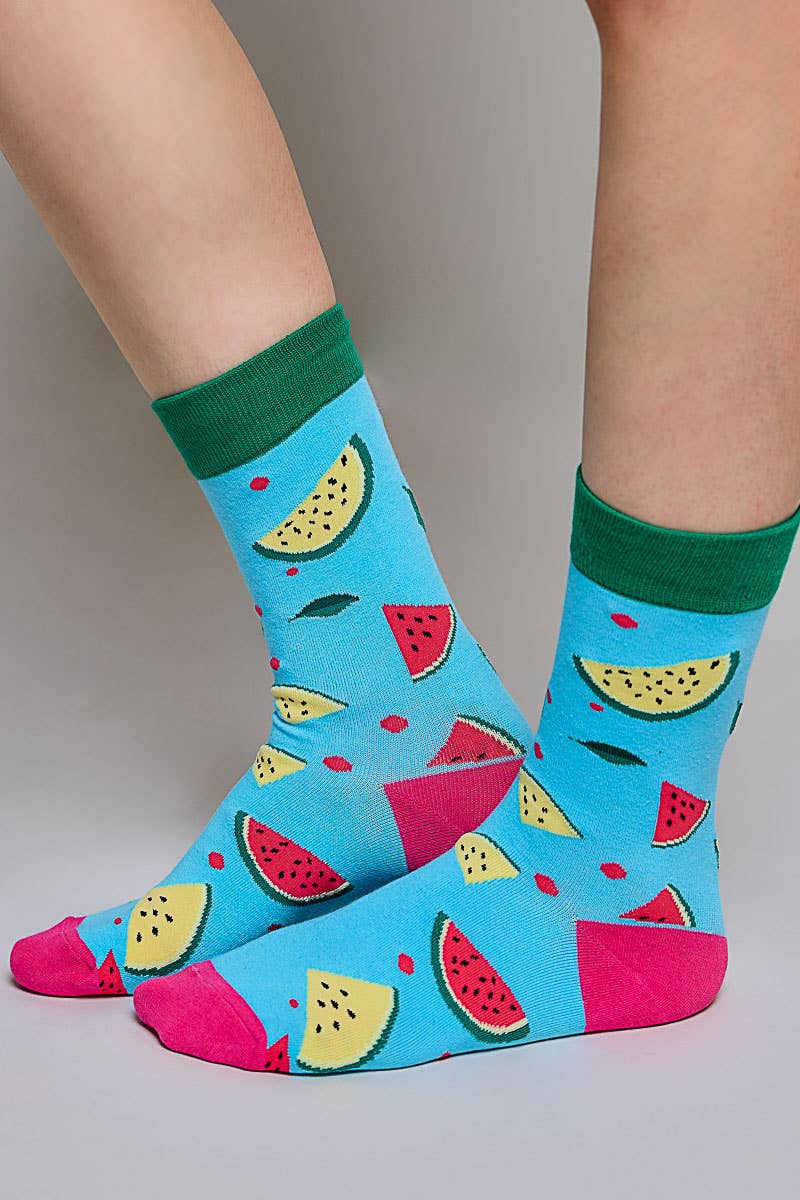 Playful Prints Colorful Novelty Crew Soft Socks