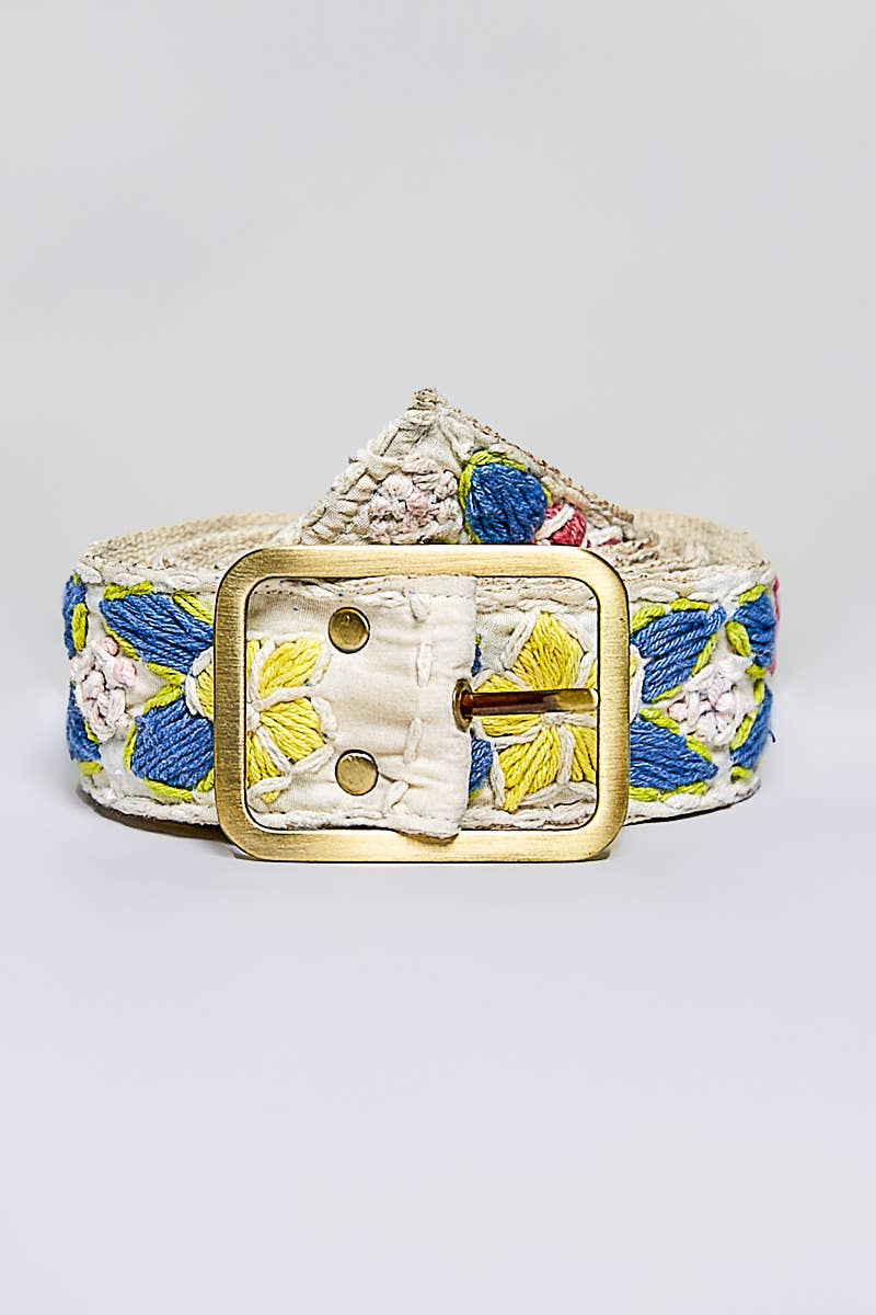 Handcrafted Flower Embroidered Bead Accessory Belt