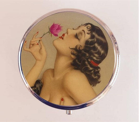 Flapper Rose Pill Box Case