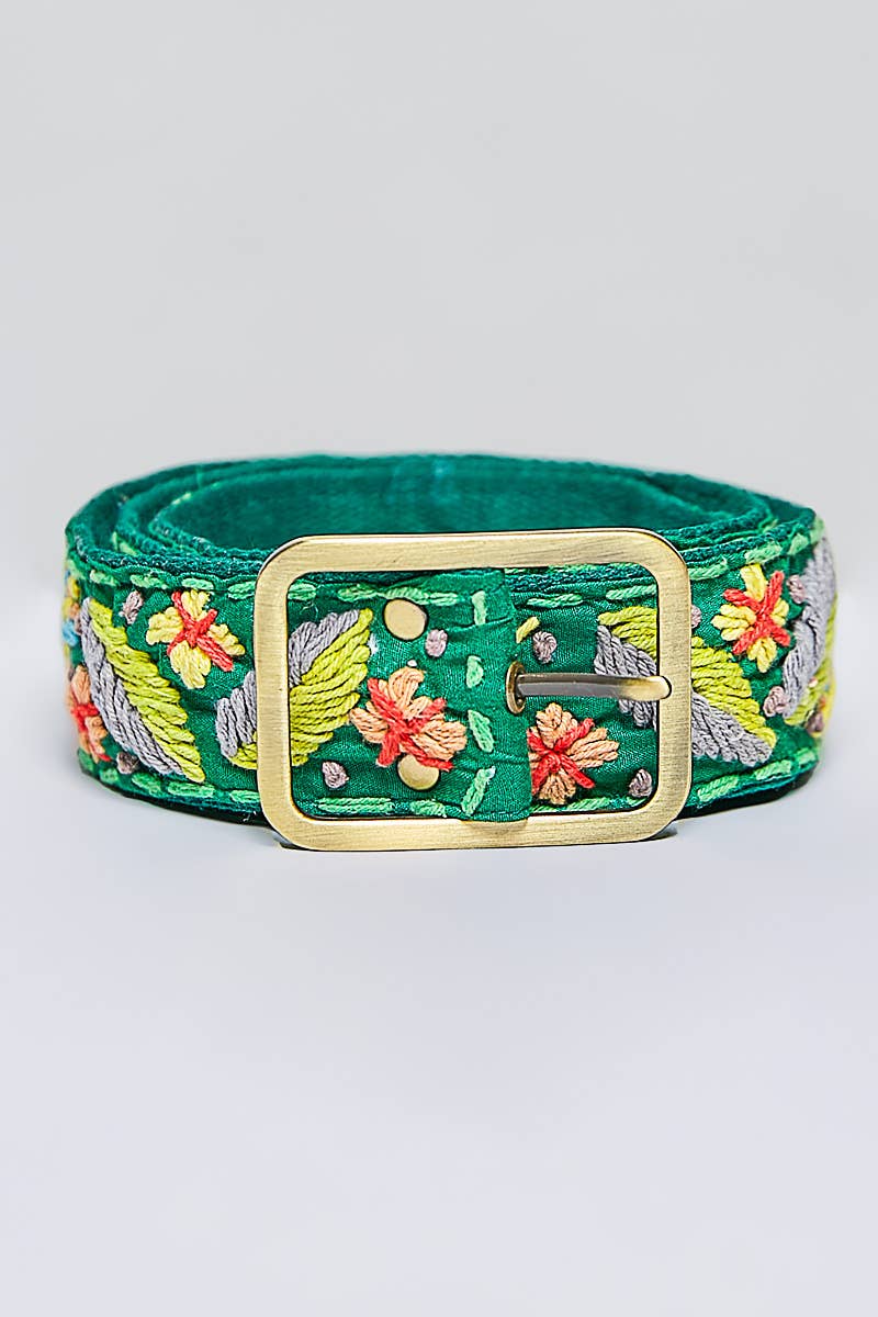 Handcrafted Flower Embroidered Bead Accessory Belt