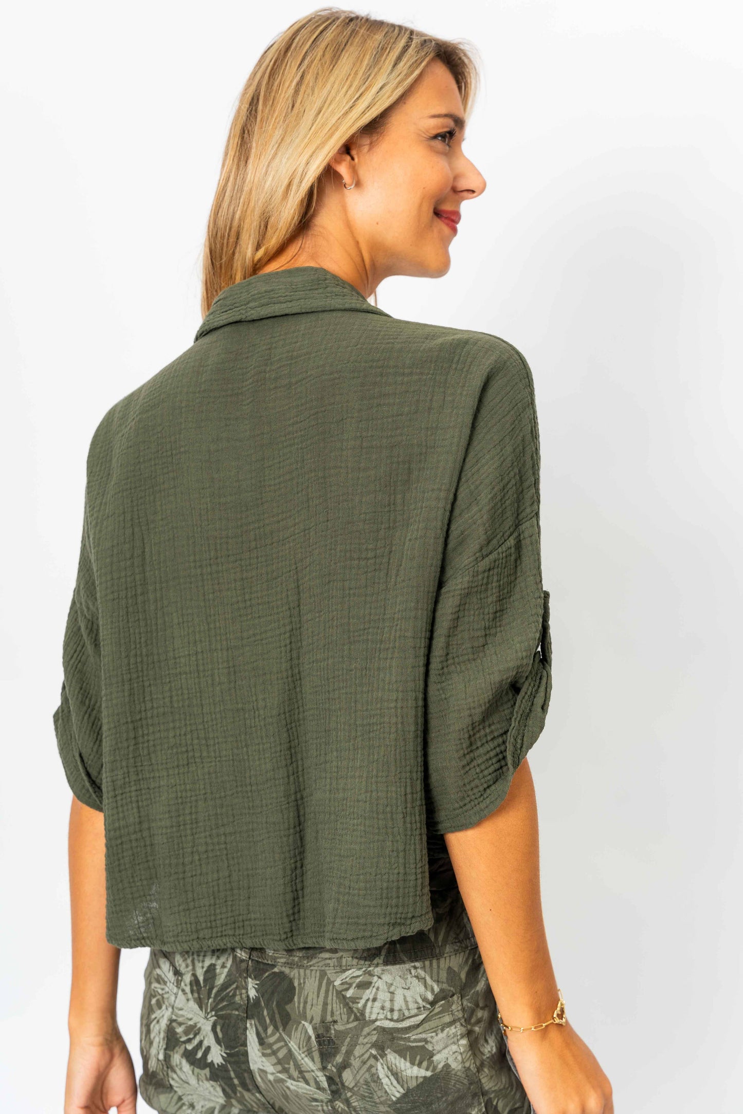 Button up Gauze Top