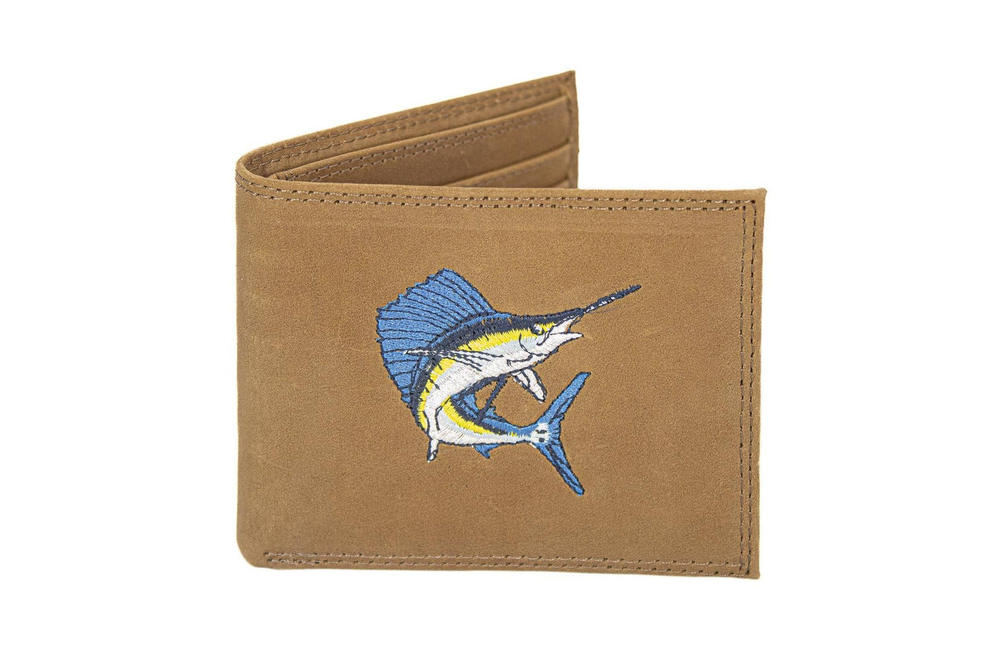 Sailfish Men's Embroidered Leather Wallet.