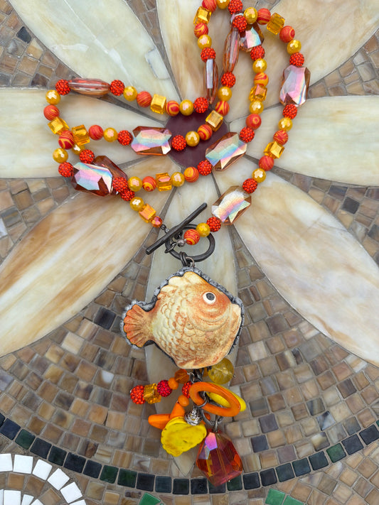 Vintage Goldfish Necklace