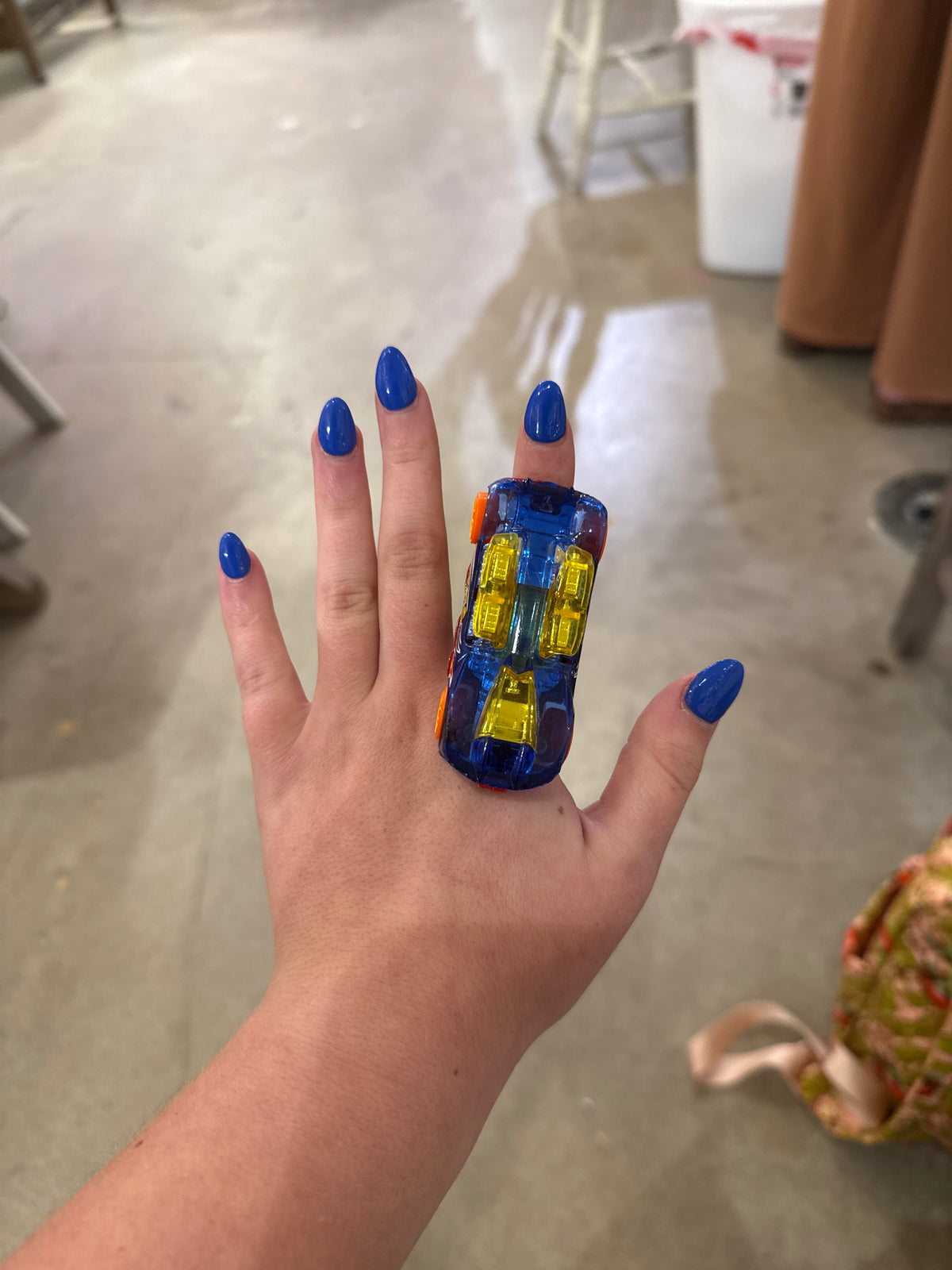 Blue&Yellow Race Car Ring