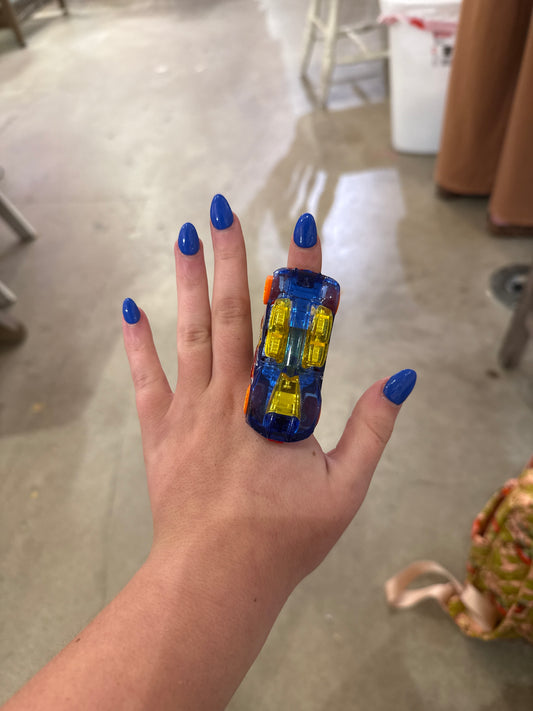 Blue&Yellow Race Car Ring