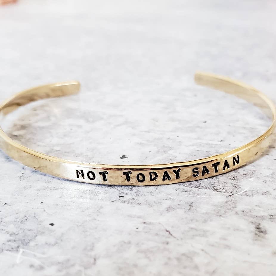 NOT TODAY SATAN Skinny Adjustable Cuff Bracelet