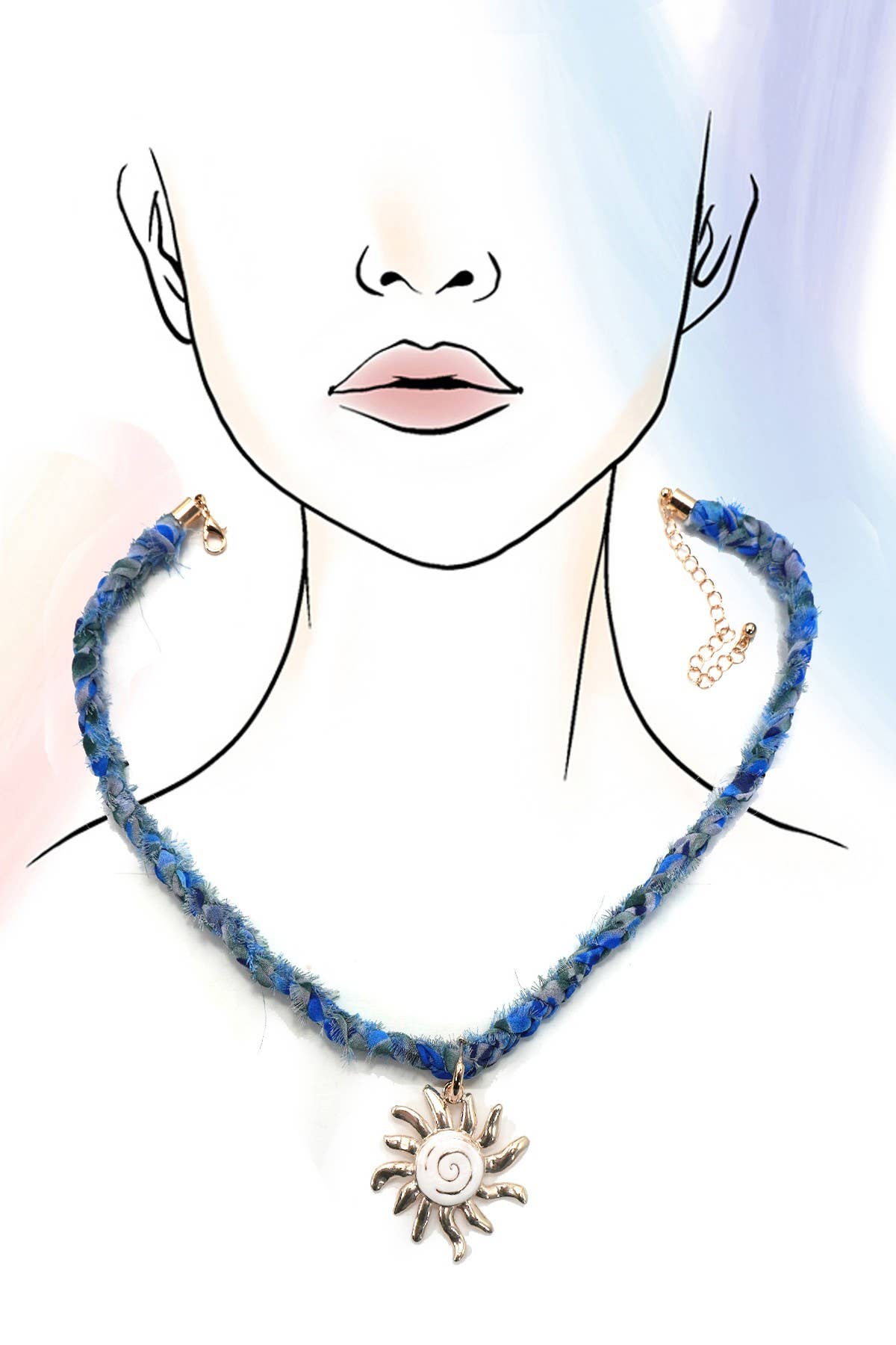 SCARF NECKLACE-INTERCHANGEABLE STARFISH SUN CHARM