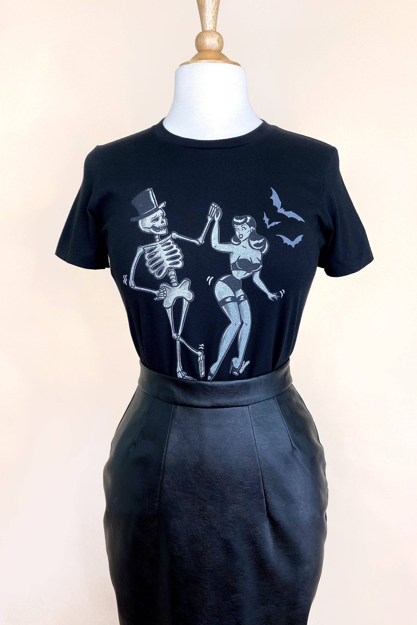 Shake Your Bones Fitted Tee in Black