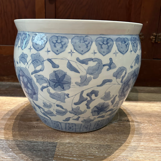 Blue and White Oriental Fish Bowl