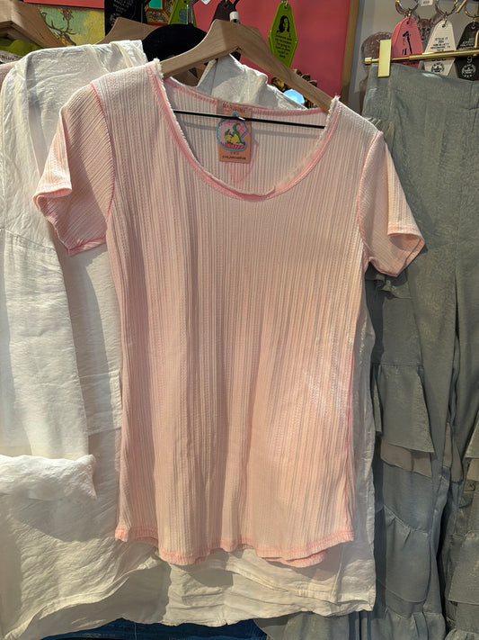 Pink mineral wash t-shirt