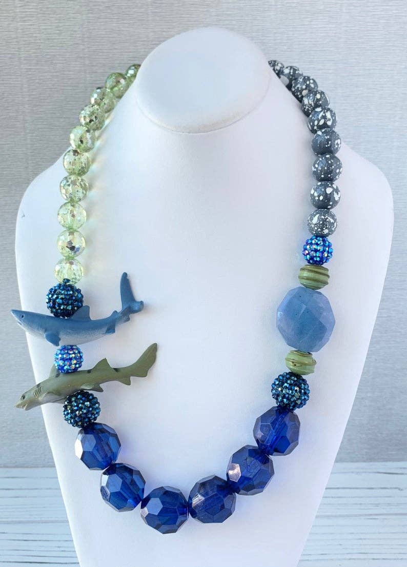 The Shark Necklace in Cobalt