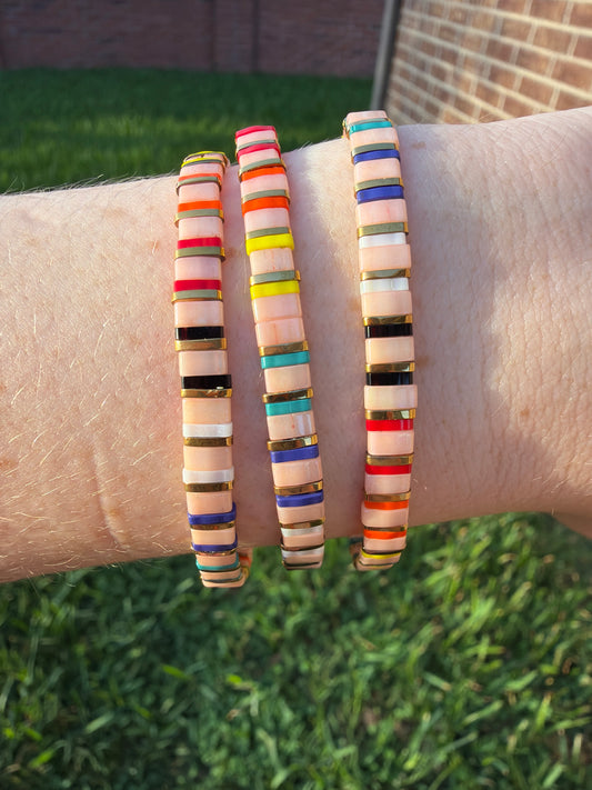 Pink Rainbow Stretch Bracelet