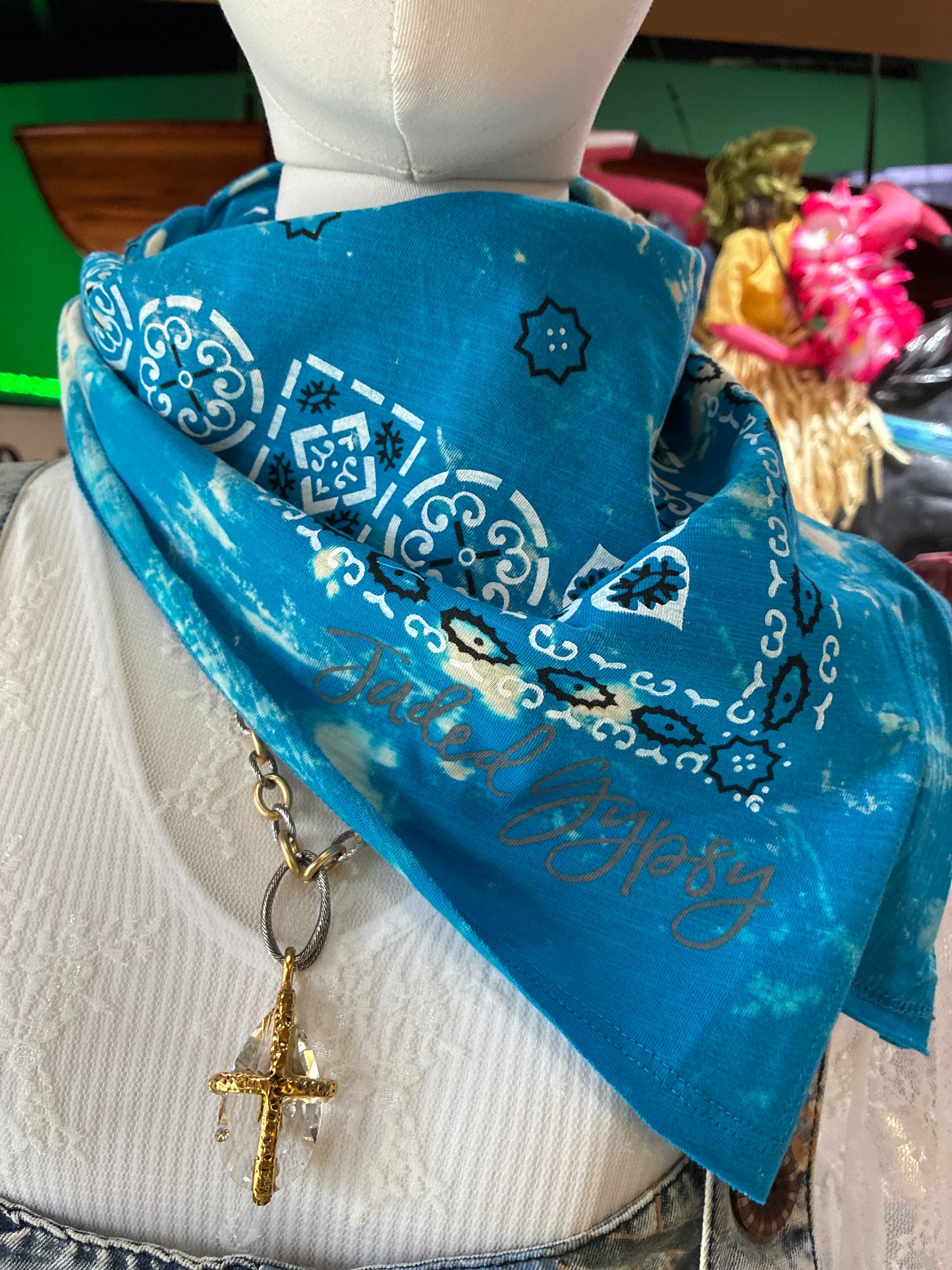 Turquoise T-Shirt Bandanna