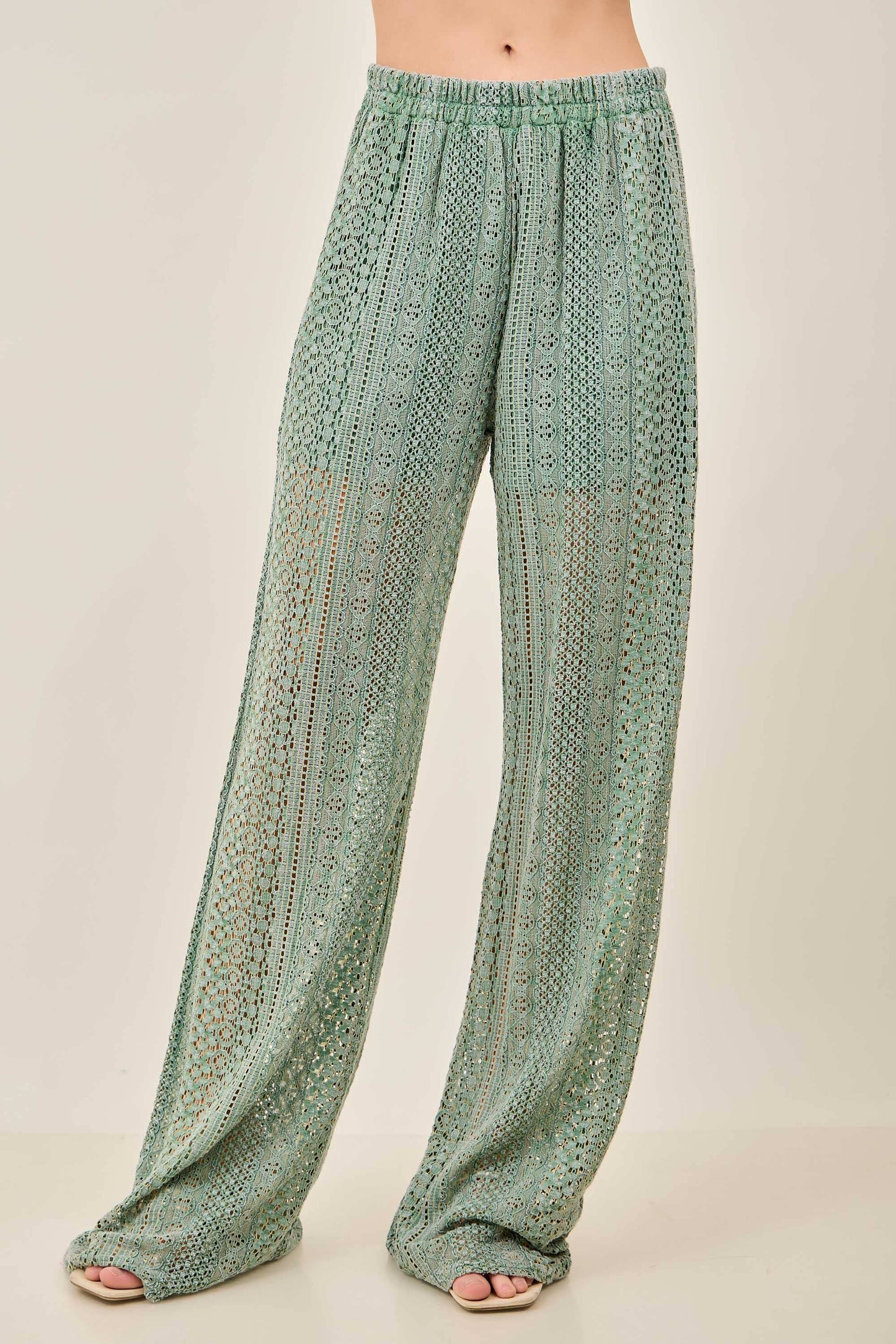 MineralWashed Boho Lace Cool Pants with Lined shorts