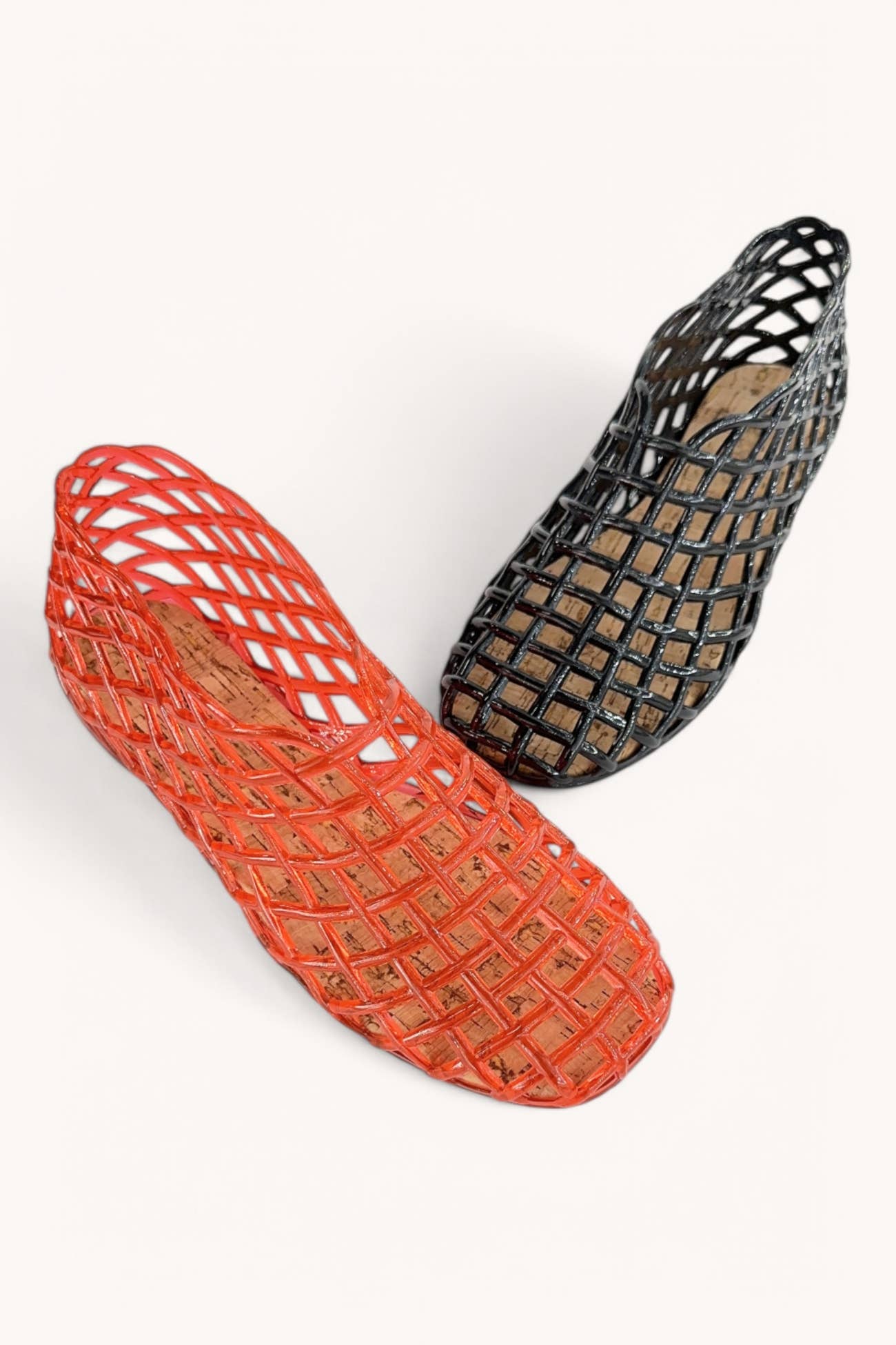 JELLY WOVEN MESH SLIP-ON FLAT SANDALS