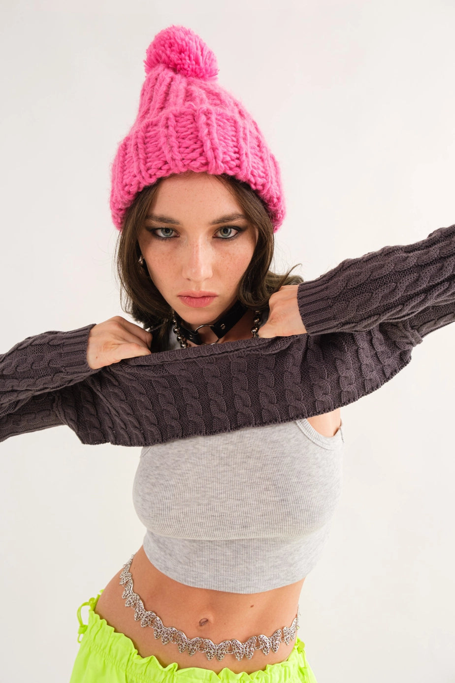 Charcoal Knit Sweater Shrug