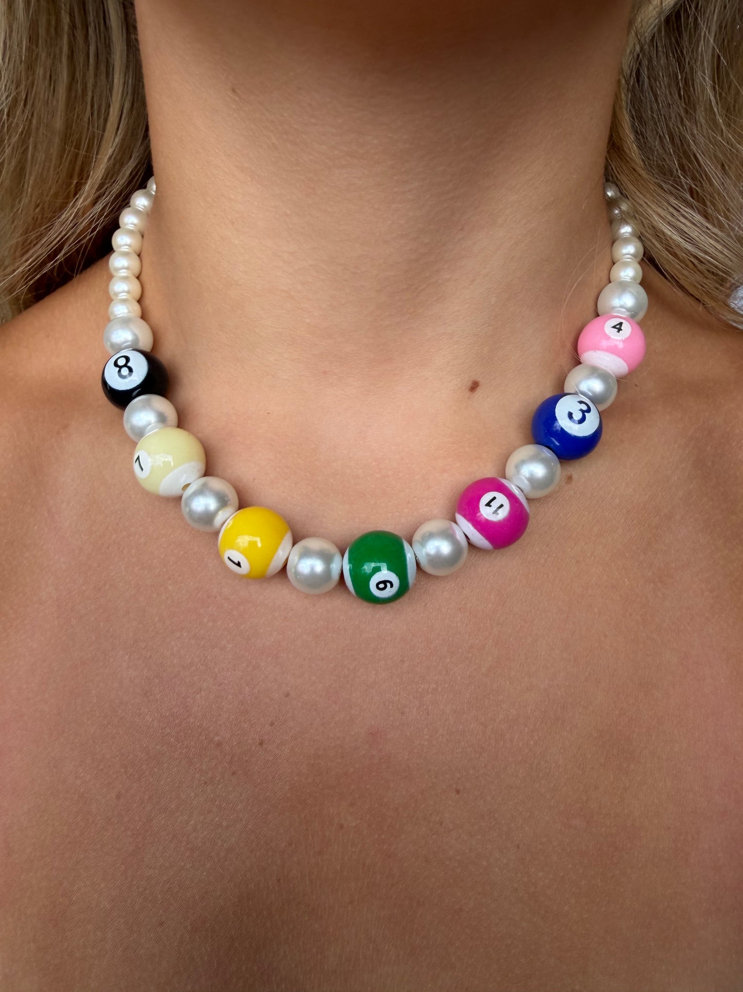 Mini Chunky Pearl Billiard Necklace