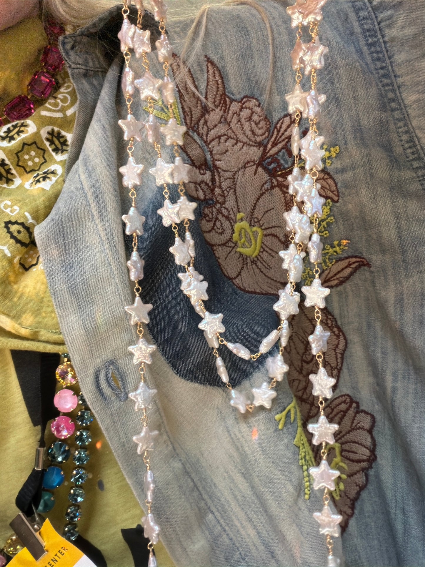 Star Pearl Gold Filled Chain Necklace