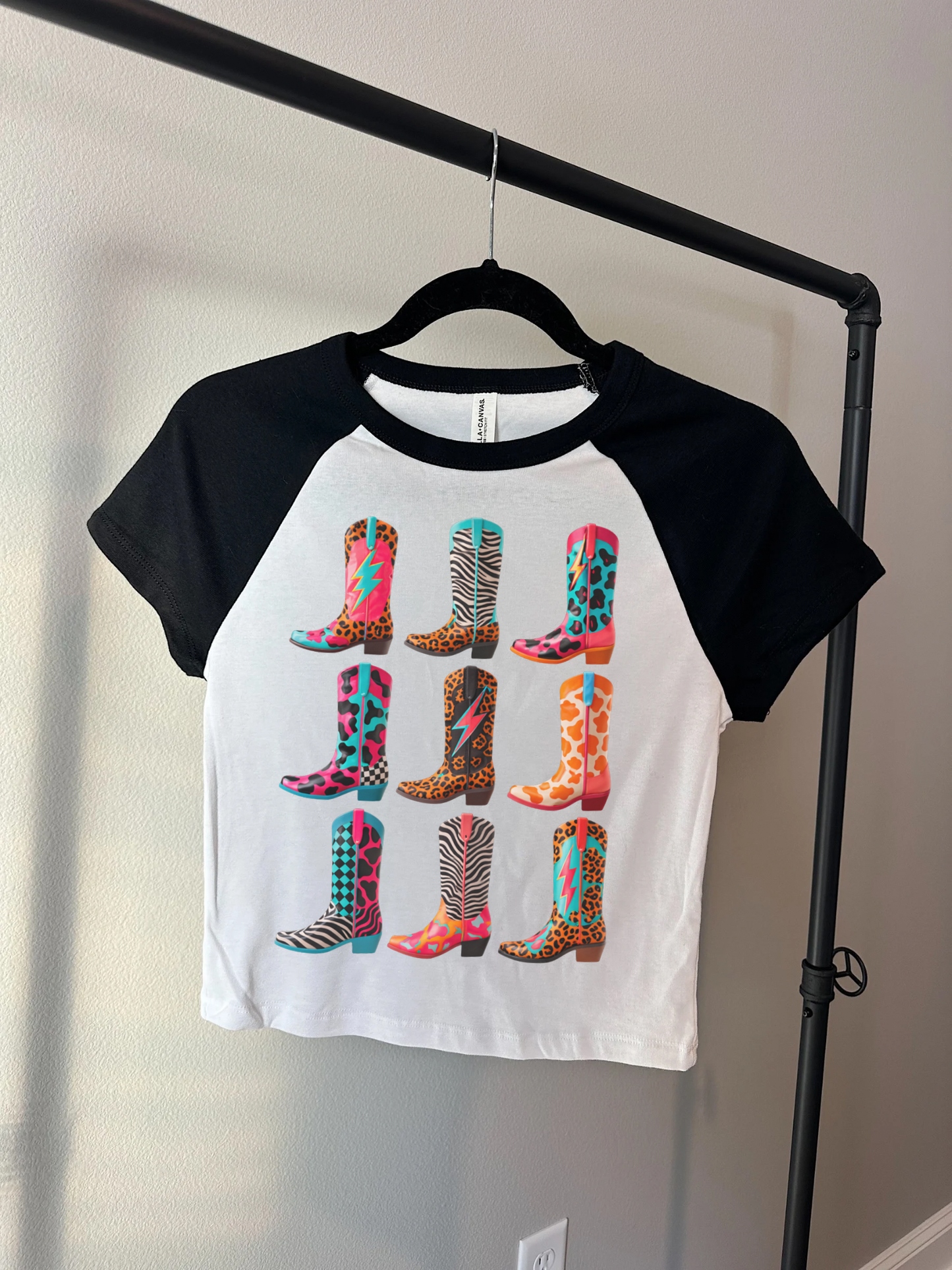 Black Funky Boots Baby Tee