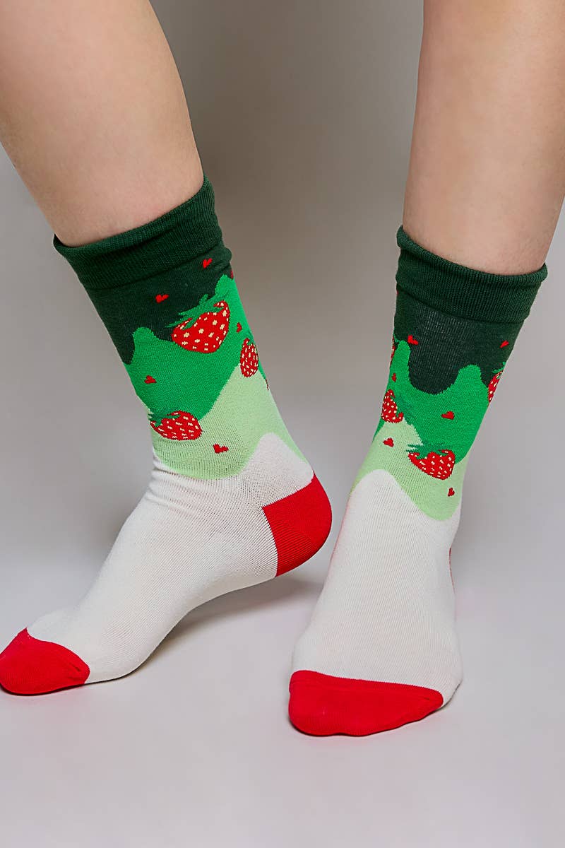 Playful Prints Colorful Novelty Crew Soft Socks
