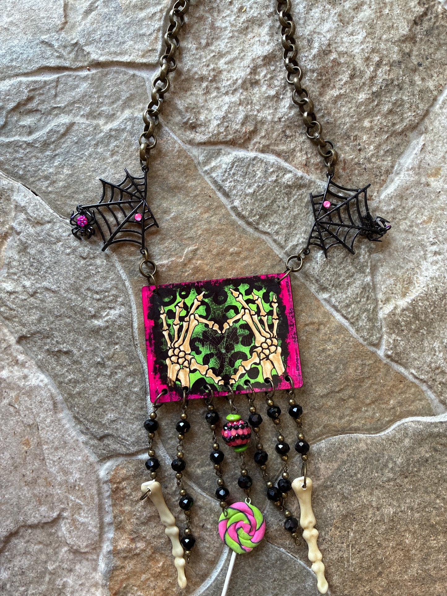Spider Web Love Necklace