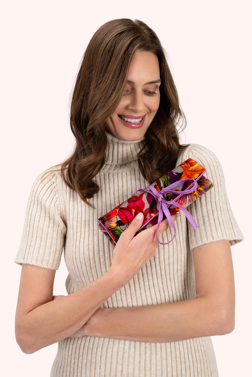 Iris Velvet and Silk Jewelry Roll