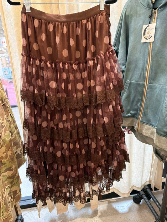 PRE ORDER True Romance Skirt Wine Dot