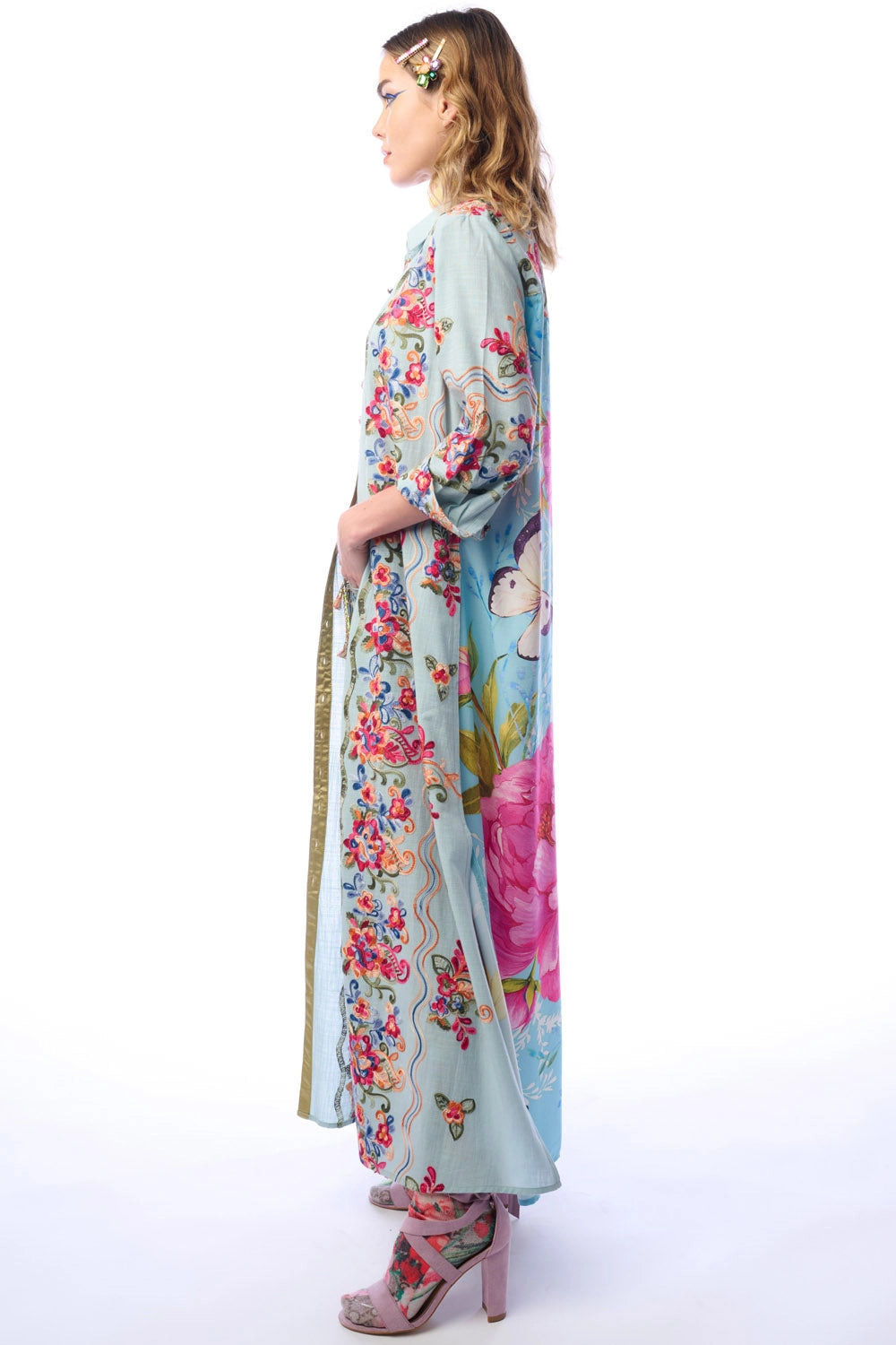 Blue Butterfly Duster Dress
