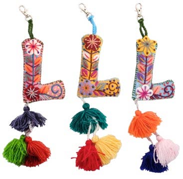 L - Hand Embroidered Keychain, Peru