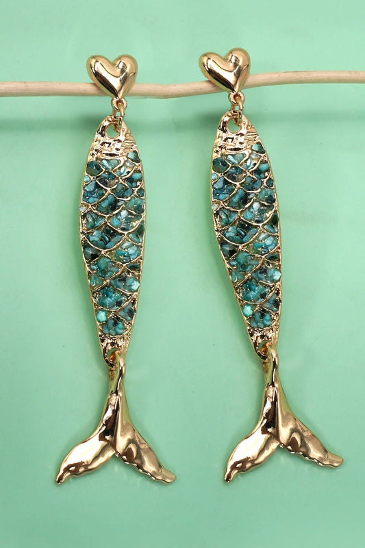 ENAMEL MERMAID FISH EARRINGS