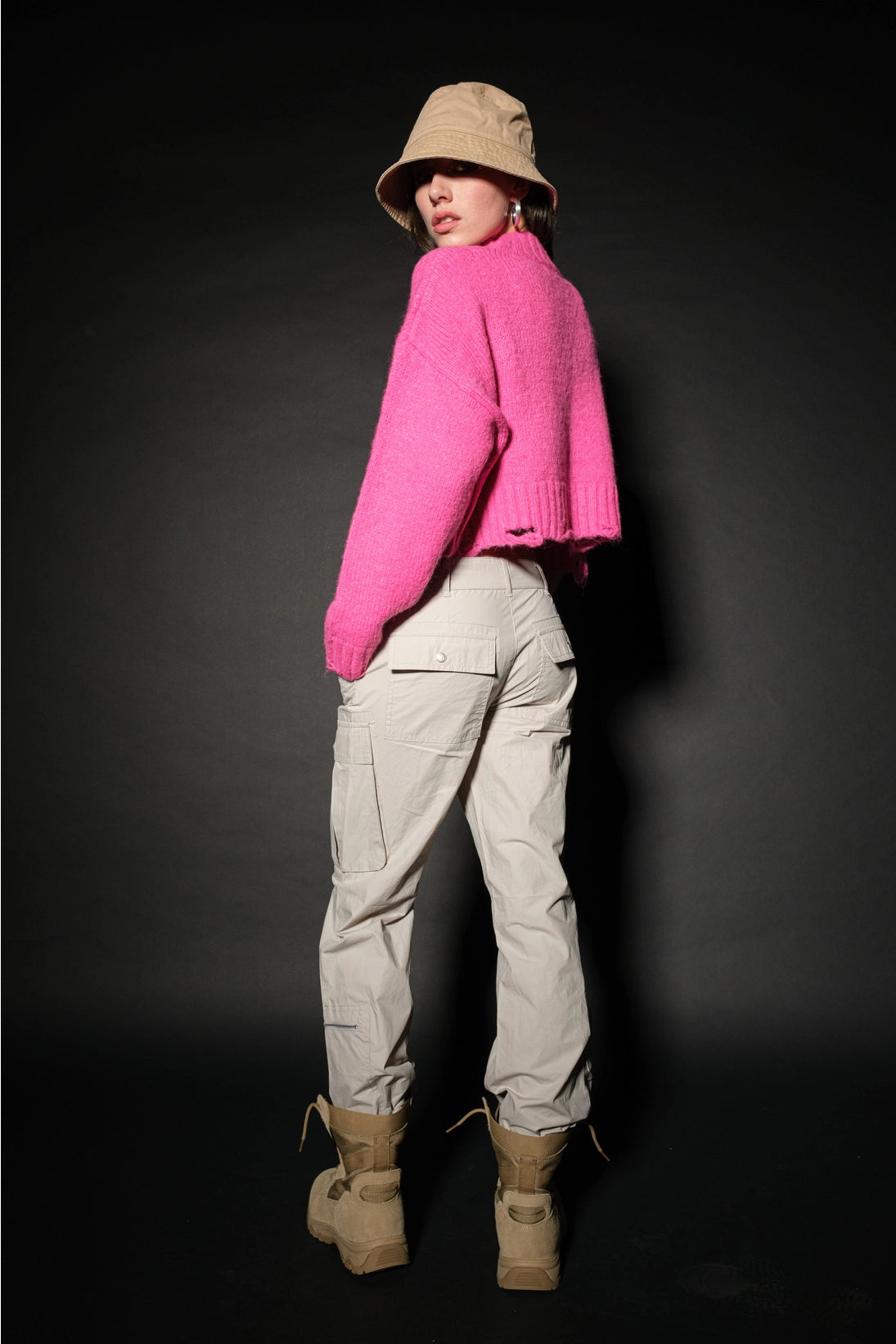 Hot Pink Cropped Sweater