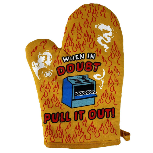 When In Doubt Pull Out Oven Mitt Funny Pot Holder Food