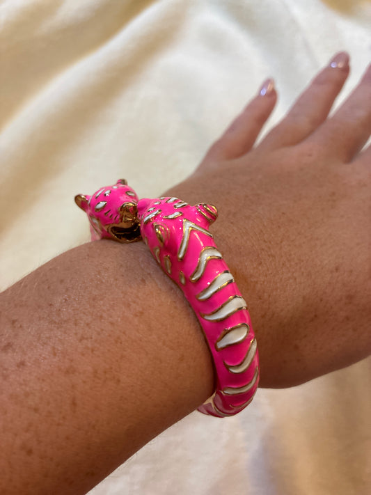 Pink And White Tiger Bracelet