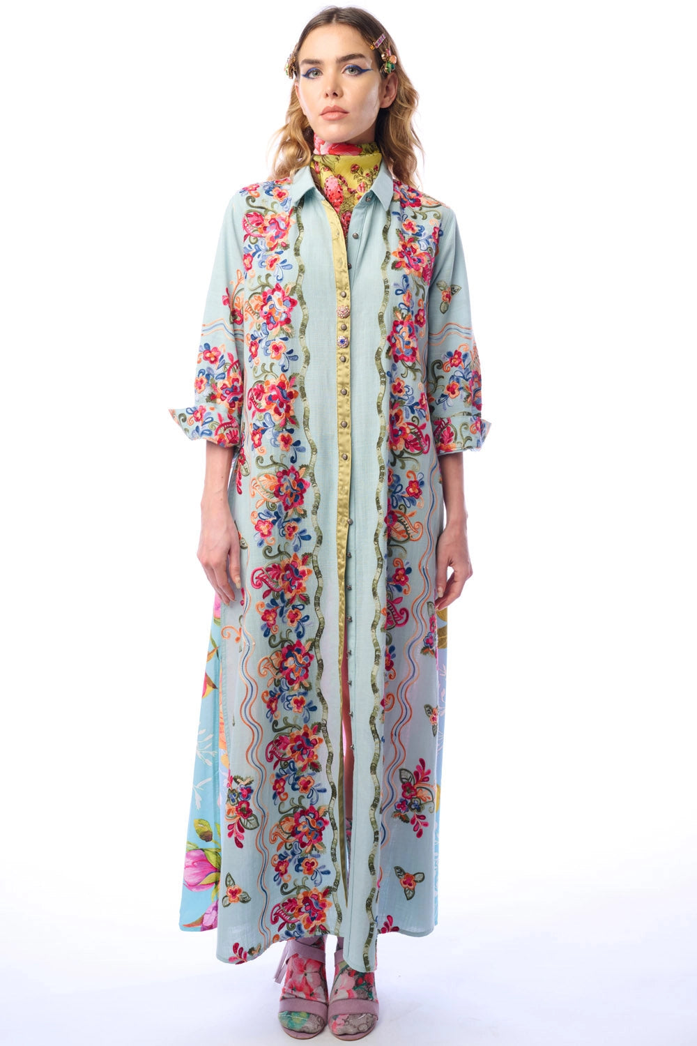 Blue Butterfly Duster Dress