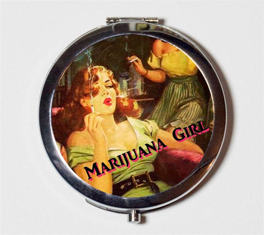 Smokin Girl Compact Mirror