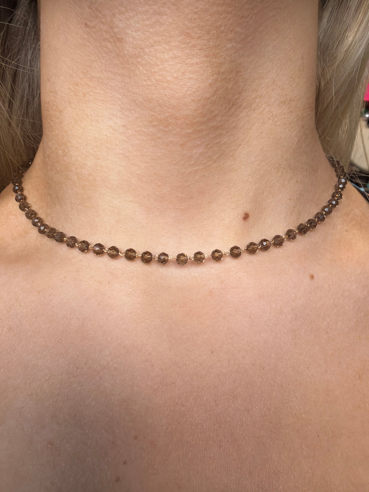 Light Brown beaded choker
