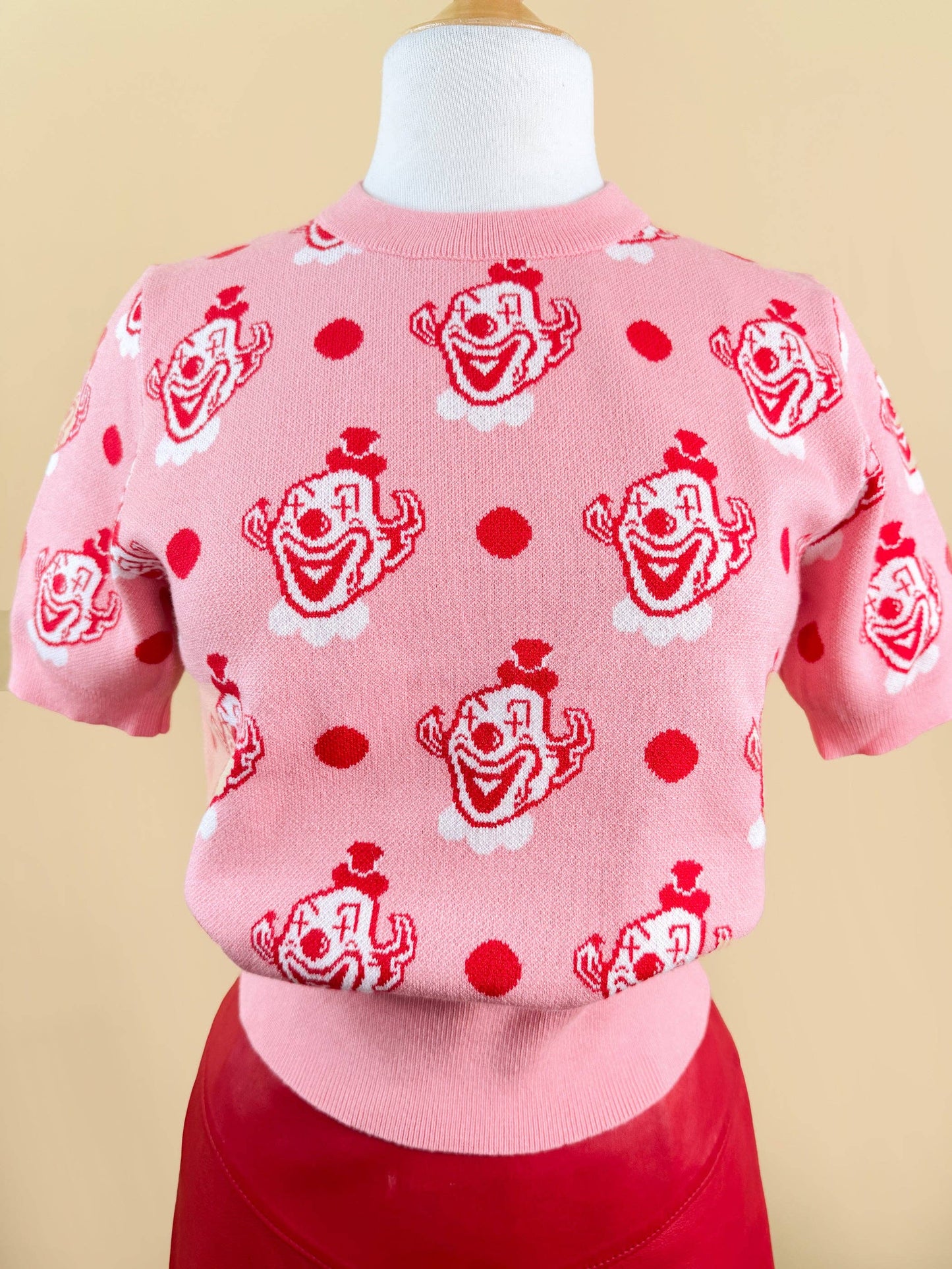 Fool's Parade Short Sleeve Knit Top in Pink