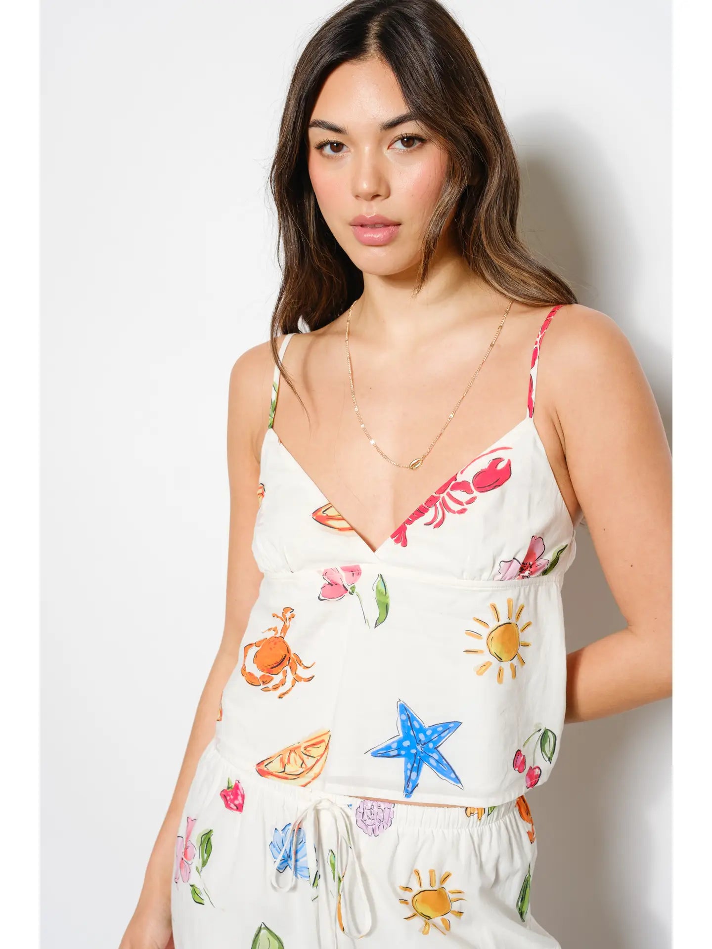White Summer Print Colorful Outfit