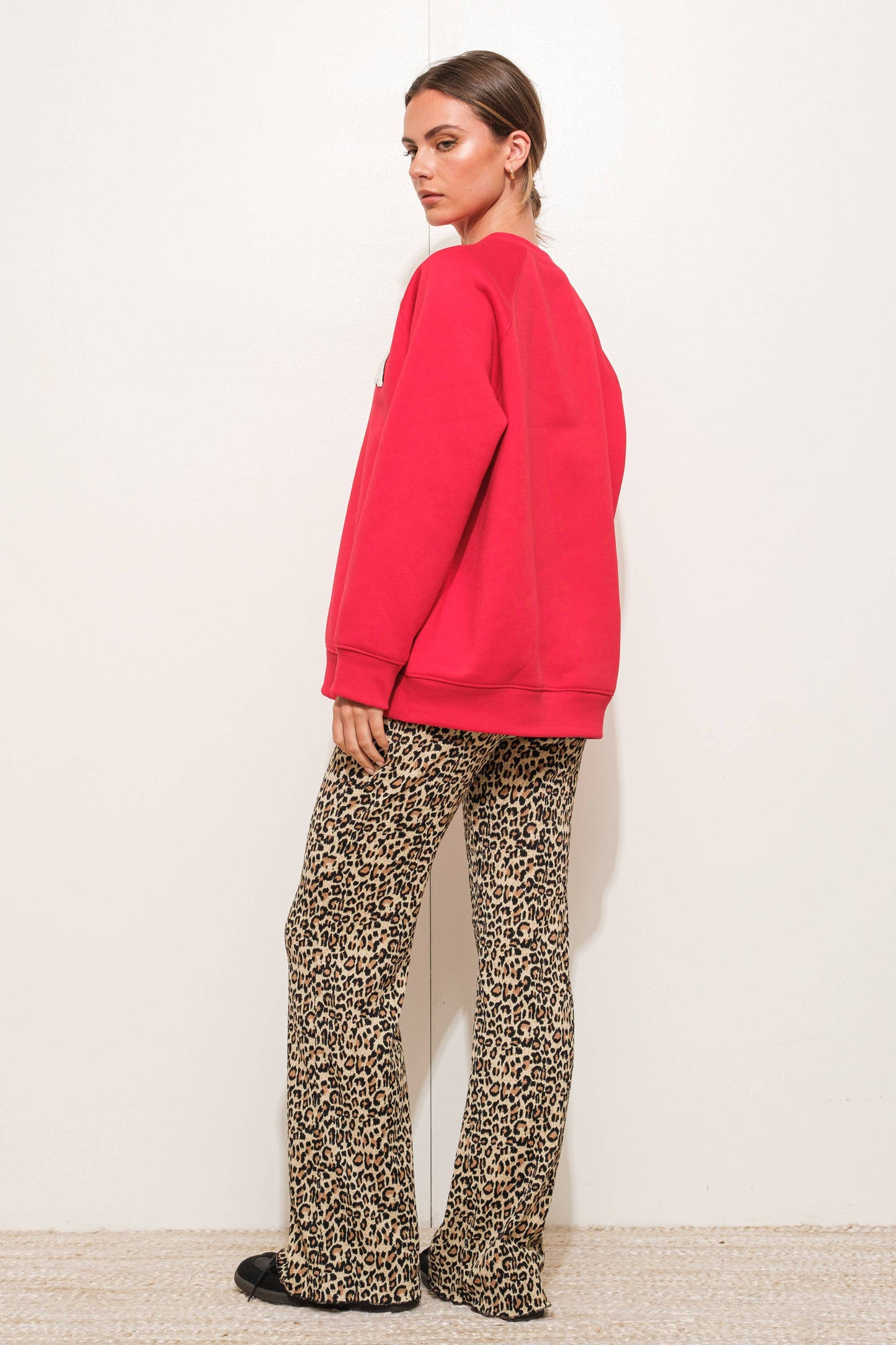 LEOPARD FLARE PANTS