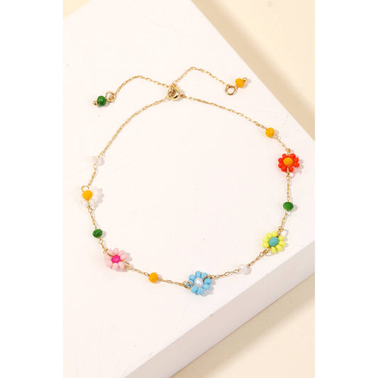 Beaded Flower Daisy Chain Bracelet