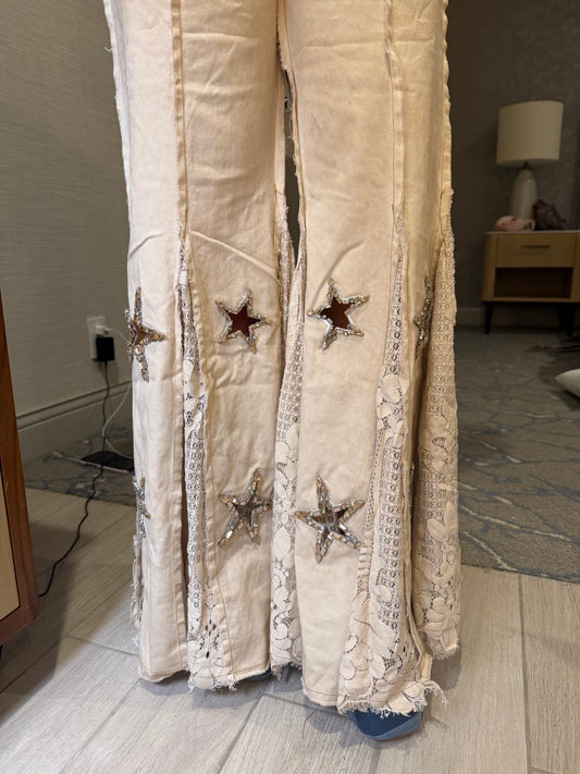 Bootcut Beige Star Pants