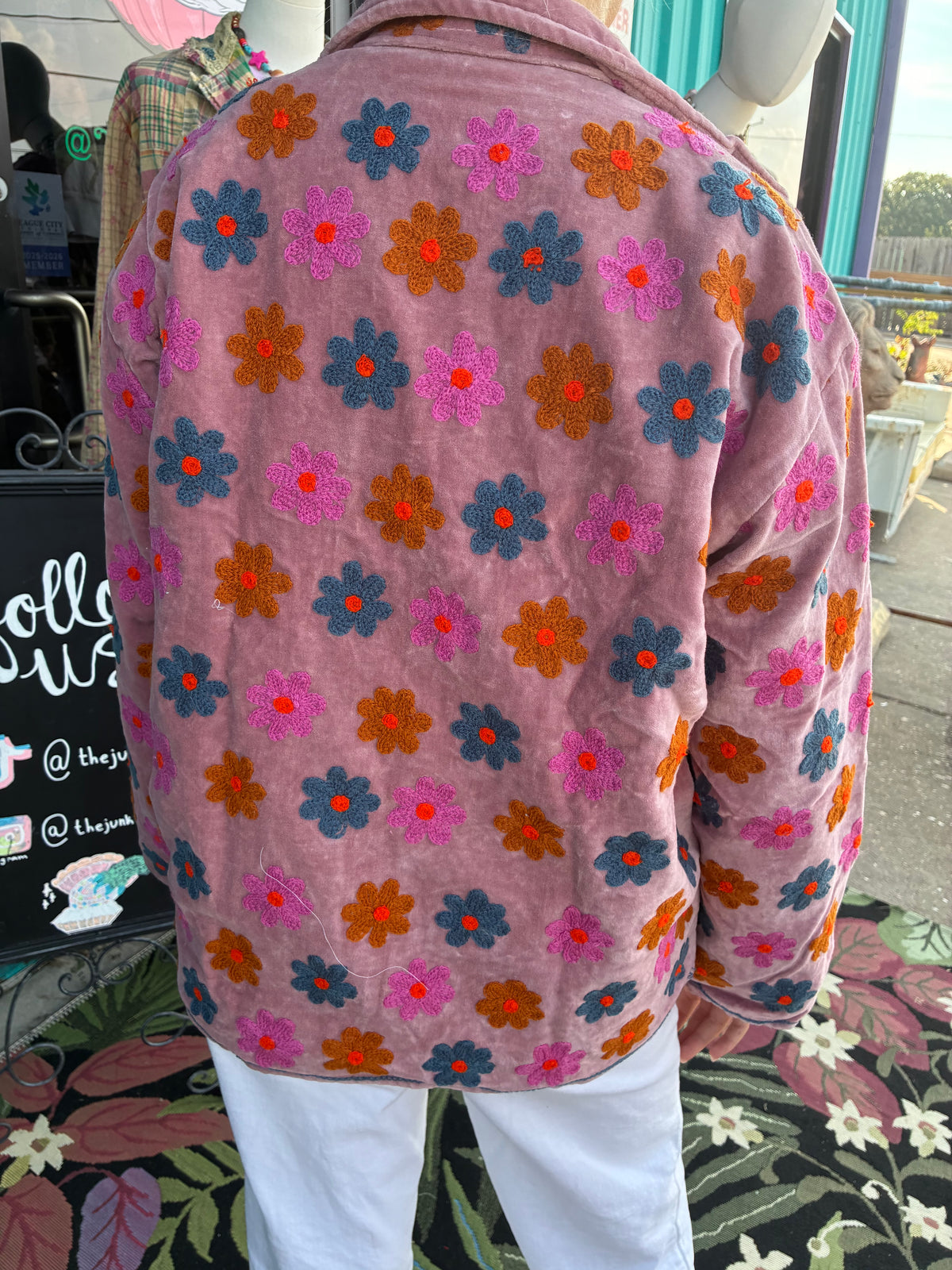 Wildflower Pink Velvet Jacket