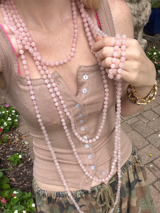 Pink Geode Long Necklace