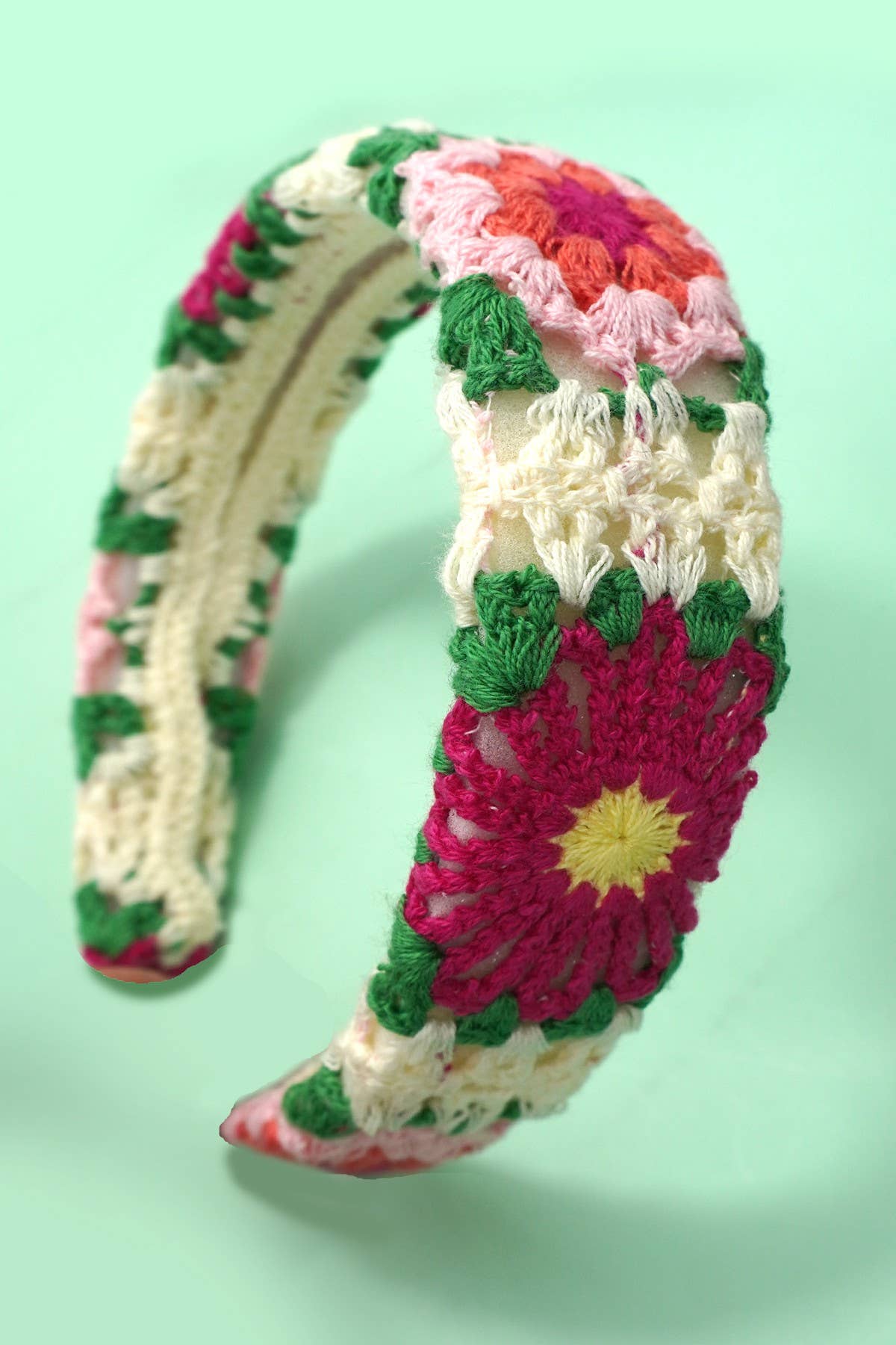 FLORAL CROCHET HEADBAND HAIR BAND