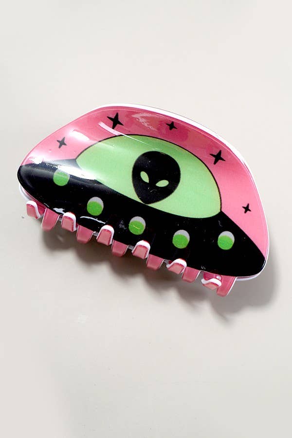 UFO ALIEN SPACESHIP HAIR CLAW CLIPS