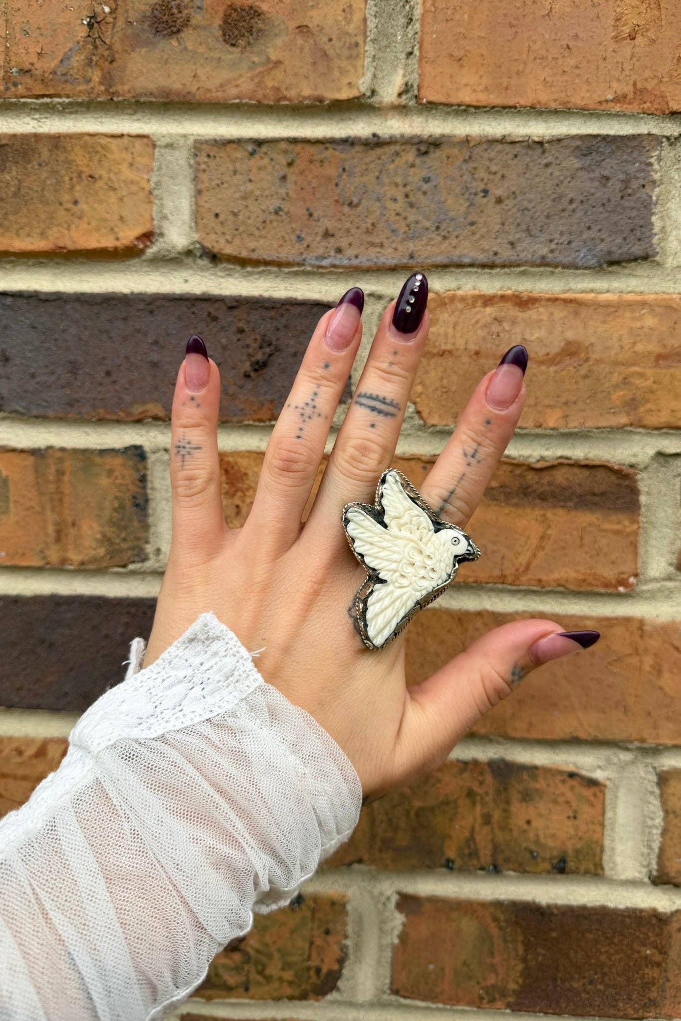 Carved Dove Ring