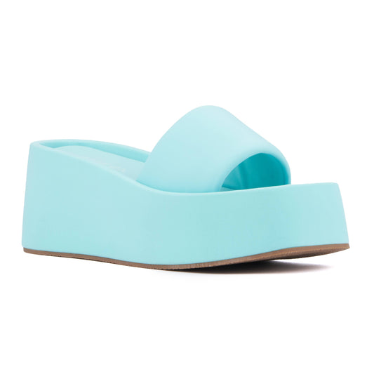 Bright Blue Uproar Wedge Sandal