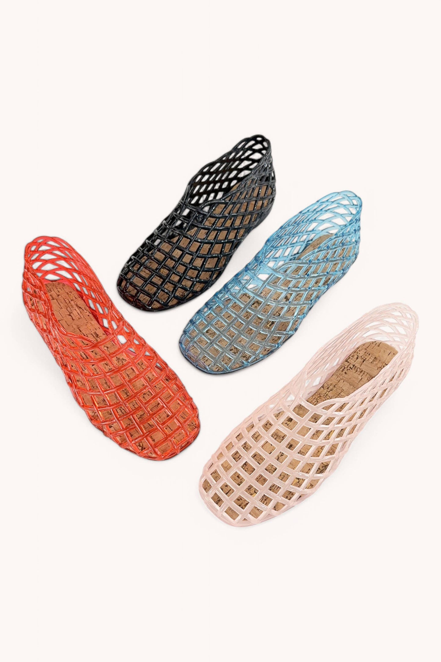 JELLY WOVEN MESH SLIP-ON FLAT SANDALS