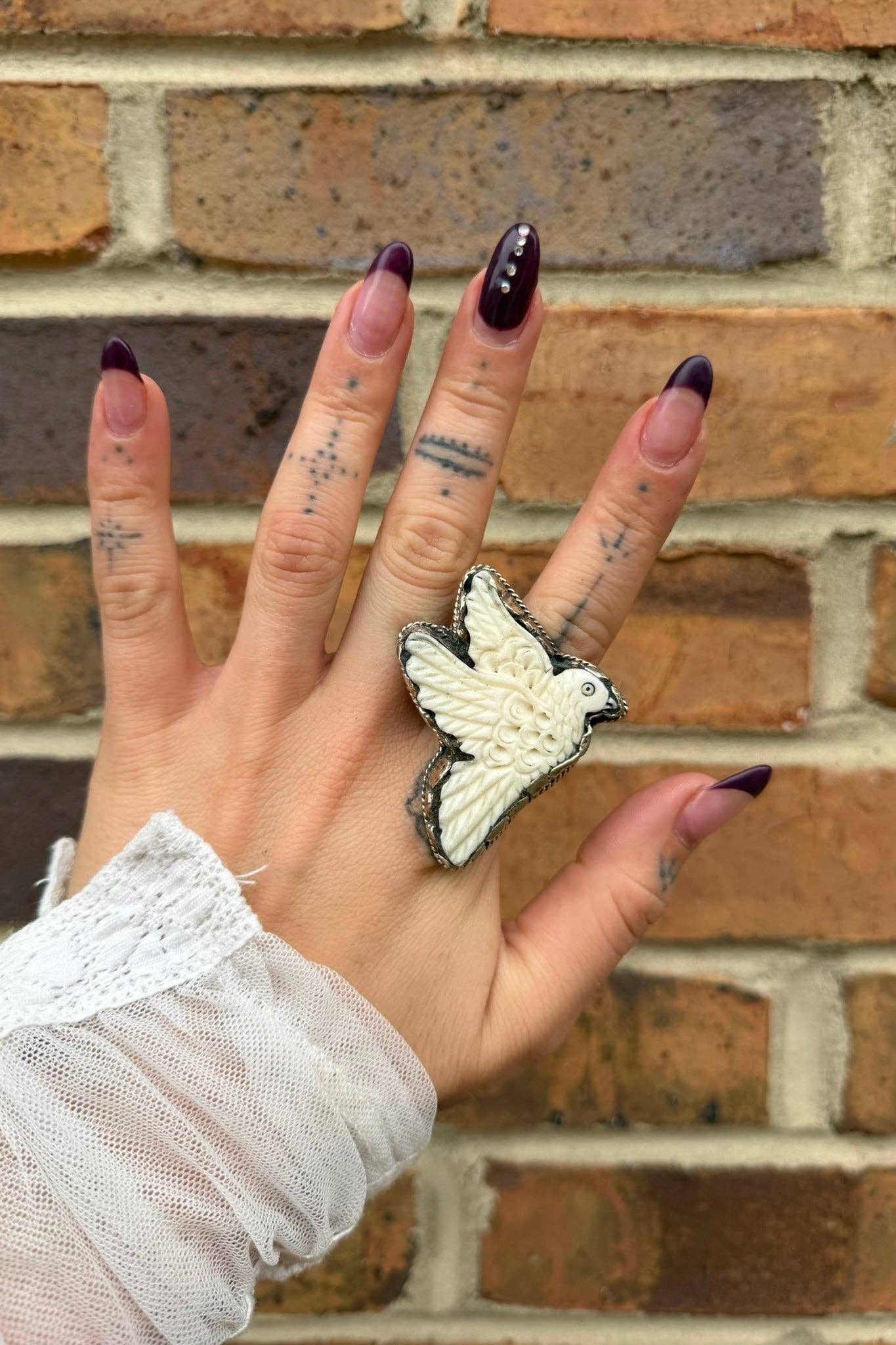 Carved Dove Ring