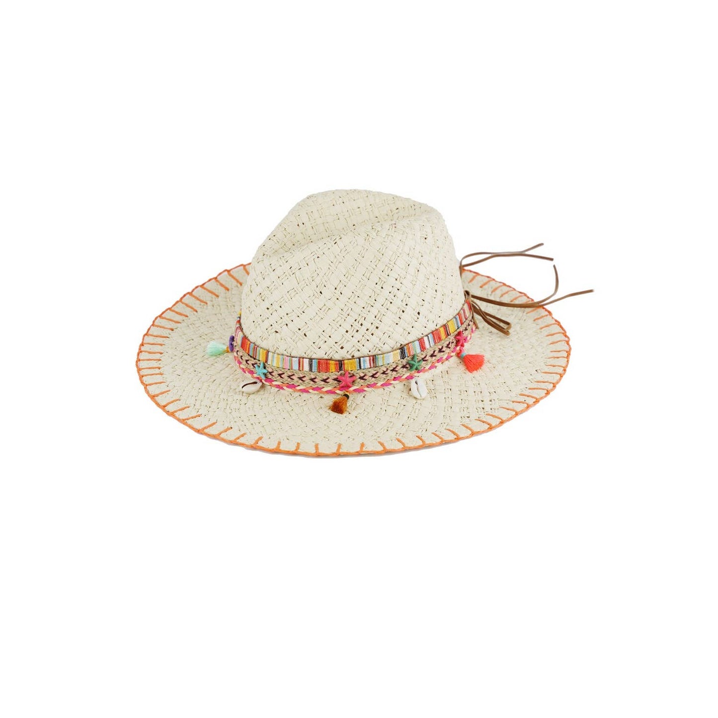 Stitch Edged Straw Handmade Sun Hat